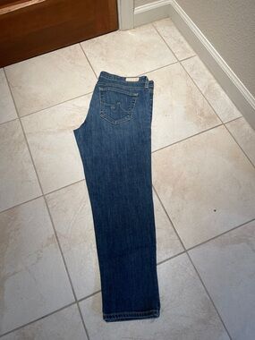 Ag Adriano Goldschmied Dark Blue Cropped Jeans